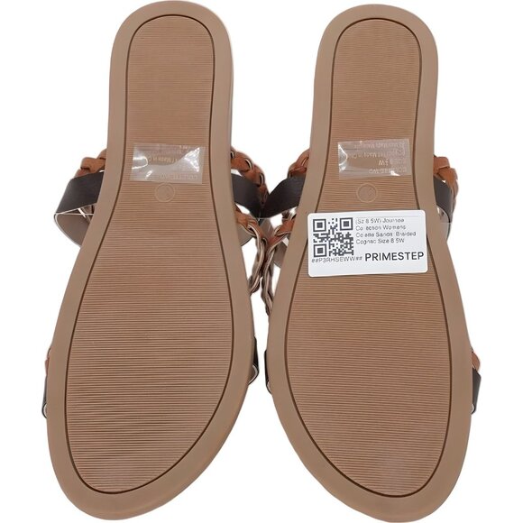Journee Collection Colette Braided Slide Sandals Cognac Women's US 8.5W - Picture 6 of 6